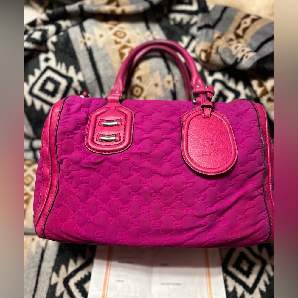 Gucci EUC Guccissima Neoprene Techno Medium Boston Bag COA**